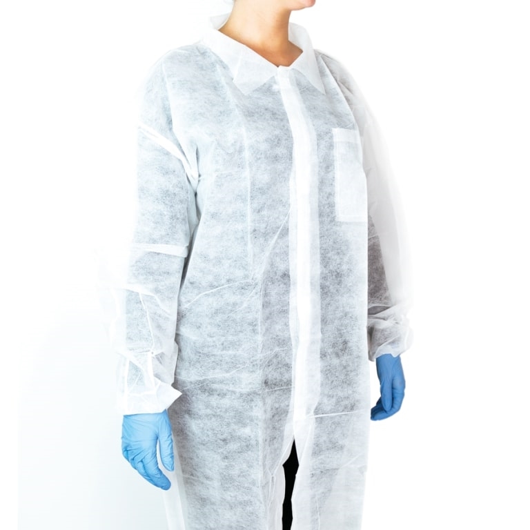 Camice monouso da laboratorio DOC non sterile in tnt bianco