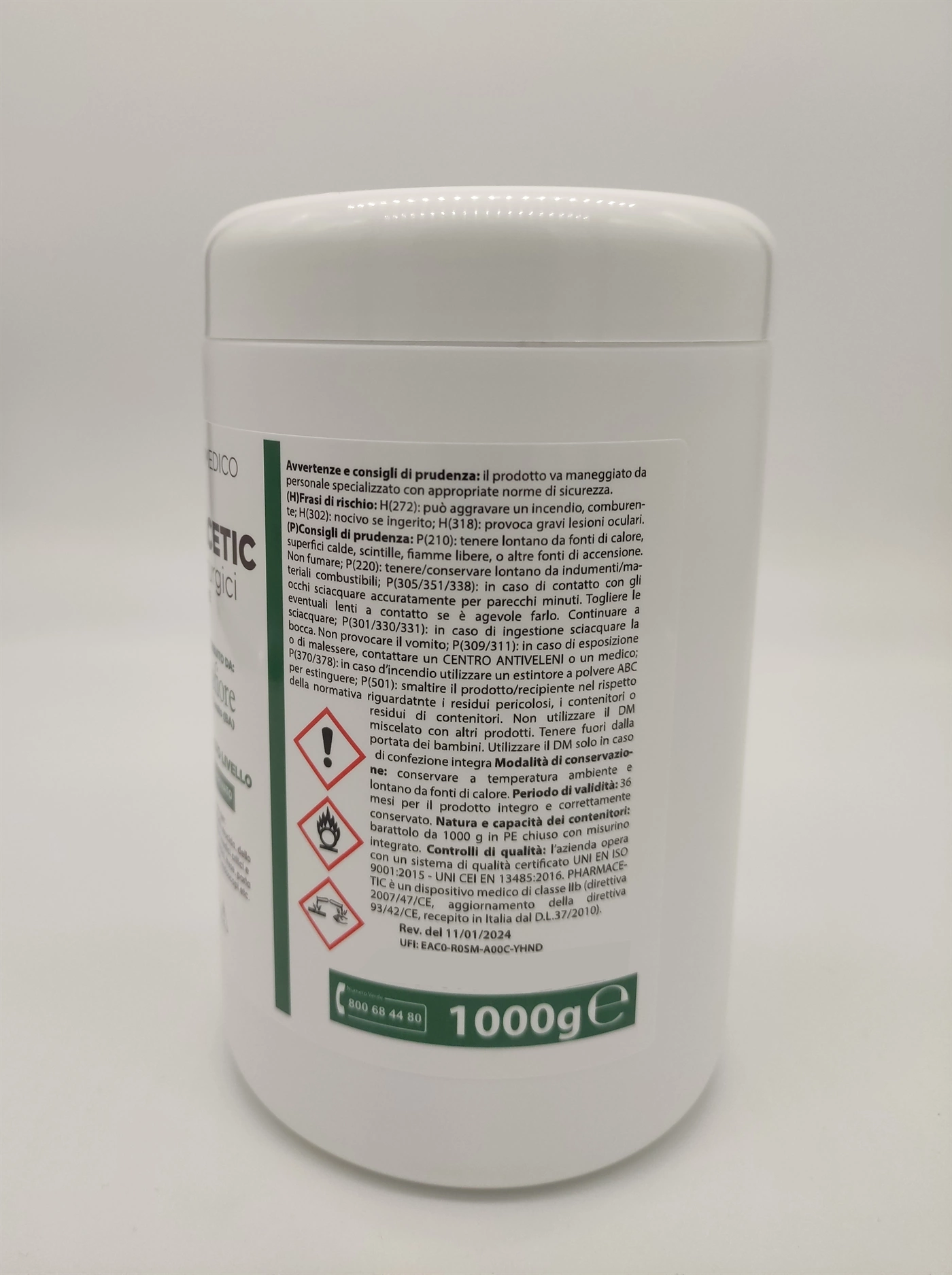 Pharmafiore - Disinfettante in polvere acido peracetico Pharmacetic -  barattolo da 1 Kg