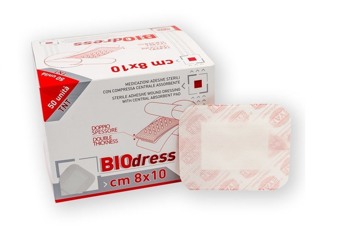 medicazioni adesive sterili con compressa centrale 8x10