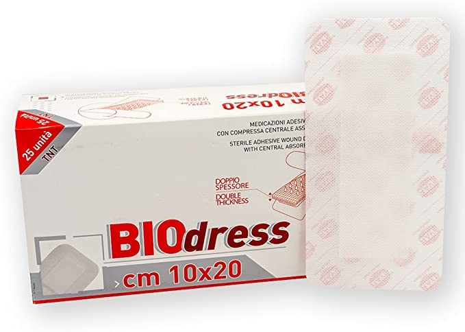 medicazioni adesive sterili con compressa centrale 10x20