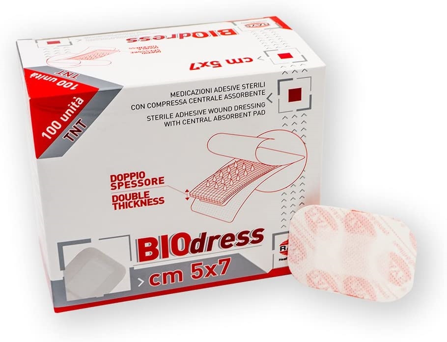 Medicazioni adesive sterili con compressa centrale 5x7