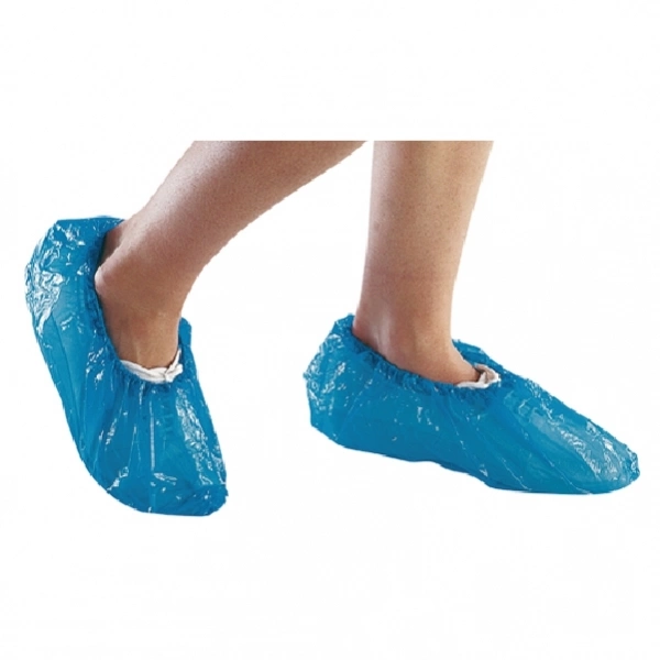 Pharmafiore - Copriscarpe monouso in polietilene con elastico di chiusura  alla caviglia - confezione da 100 pezzi