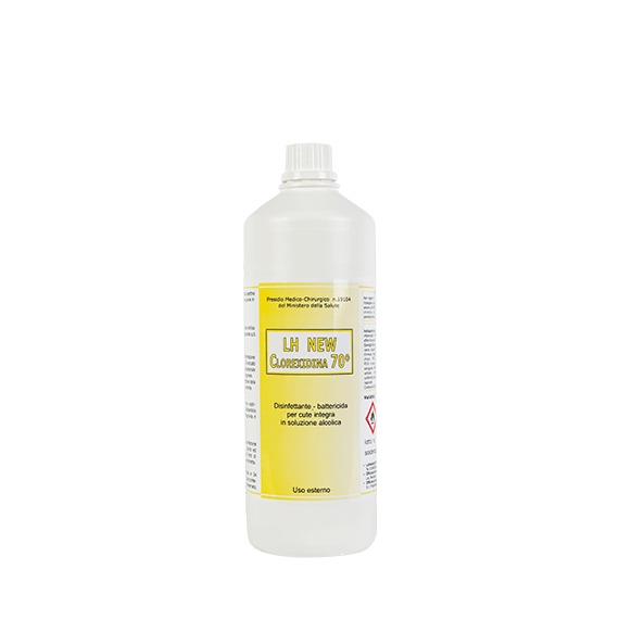 LH NEW CLOREXIDINA 70 Disinfettante battericida per cute integra con clorexidina in soluzione alcolica