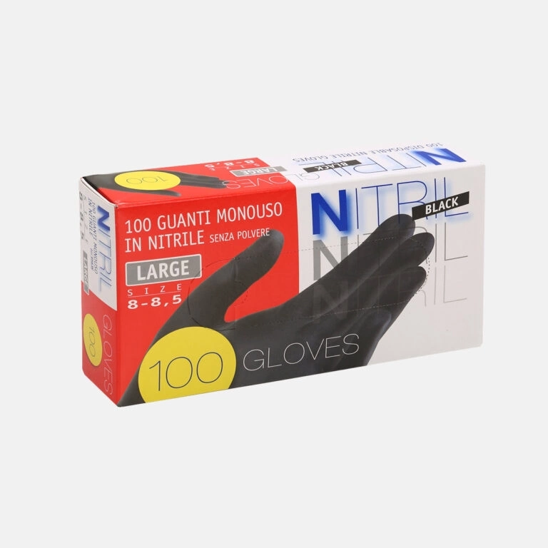 Pharmafiore - Guanti in nitrile neri monouso NITRIL BLACK S-M-L-XL -  confezione da 100 pezzi