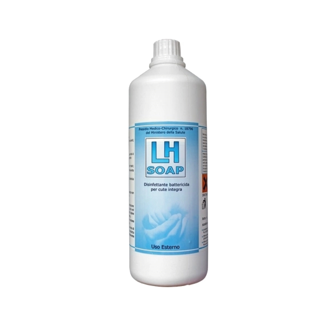 Sapone disinfettante battericida per mani e cute integra, LH SOAP - flacone con erogatore da 1000 ml / tanica da 5 kg - LOMBARDA H - Flaconejjdajj1jjltjjconjjerogatore